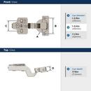 FULL INSET FRAMELESS SOFT CLOSE EURO CONCEALED CABINET HINGE - 1 PAIR 