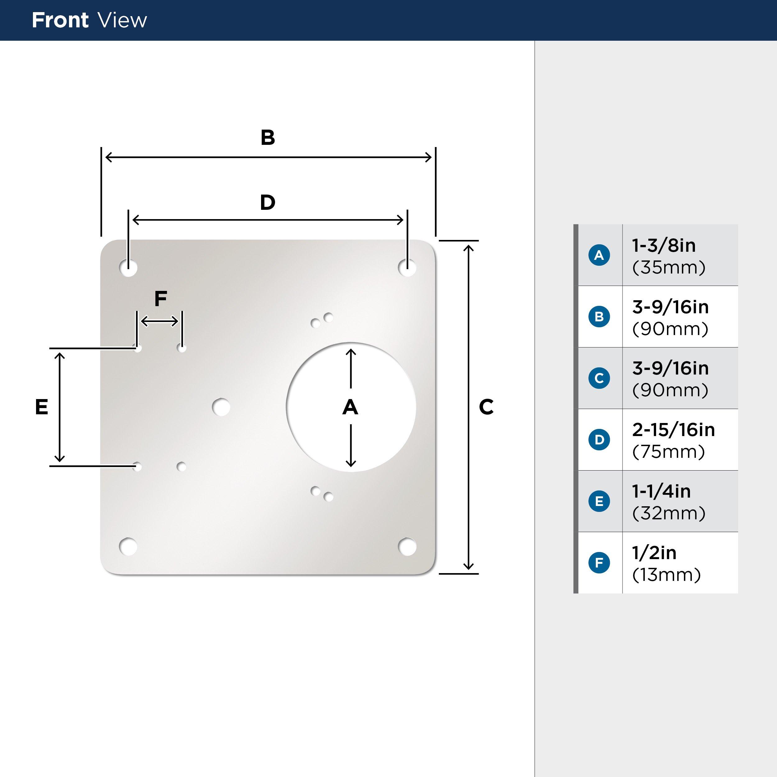 CABINET HINGE INSTALLATION REPAIR PLATE  - 1 PAIR 