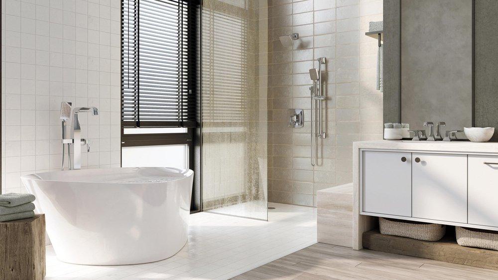 Two Handle Shower System in Polished Chrome 