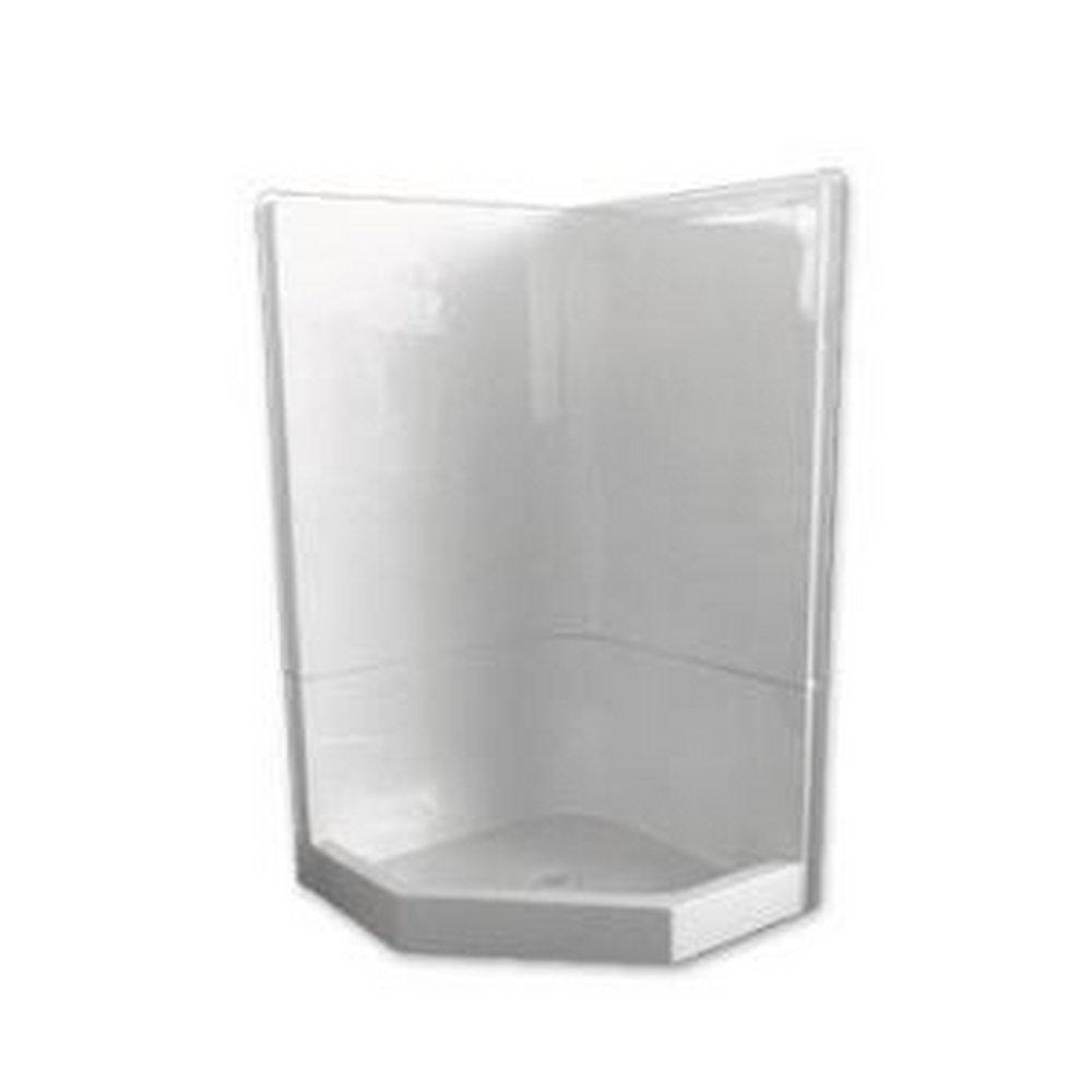 Florestone White 37-1/2 x 37-1/2 x 73 in. Corner Shower Unit 
