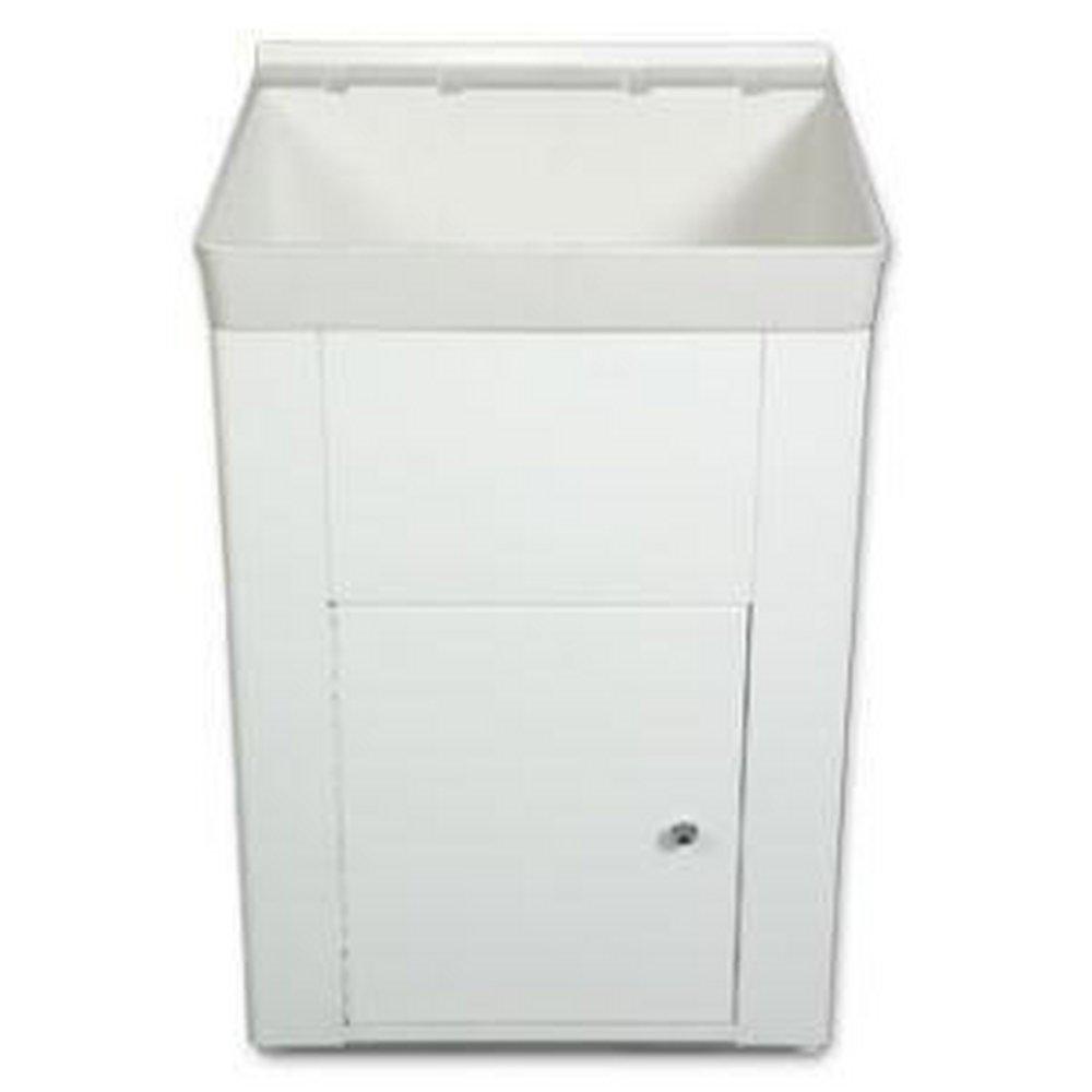Florestone White 23-1/8 x 22-3/8 in. Floor Mount Laundry Sink 