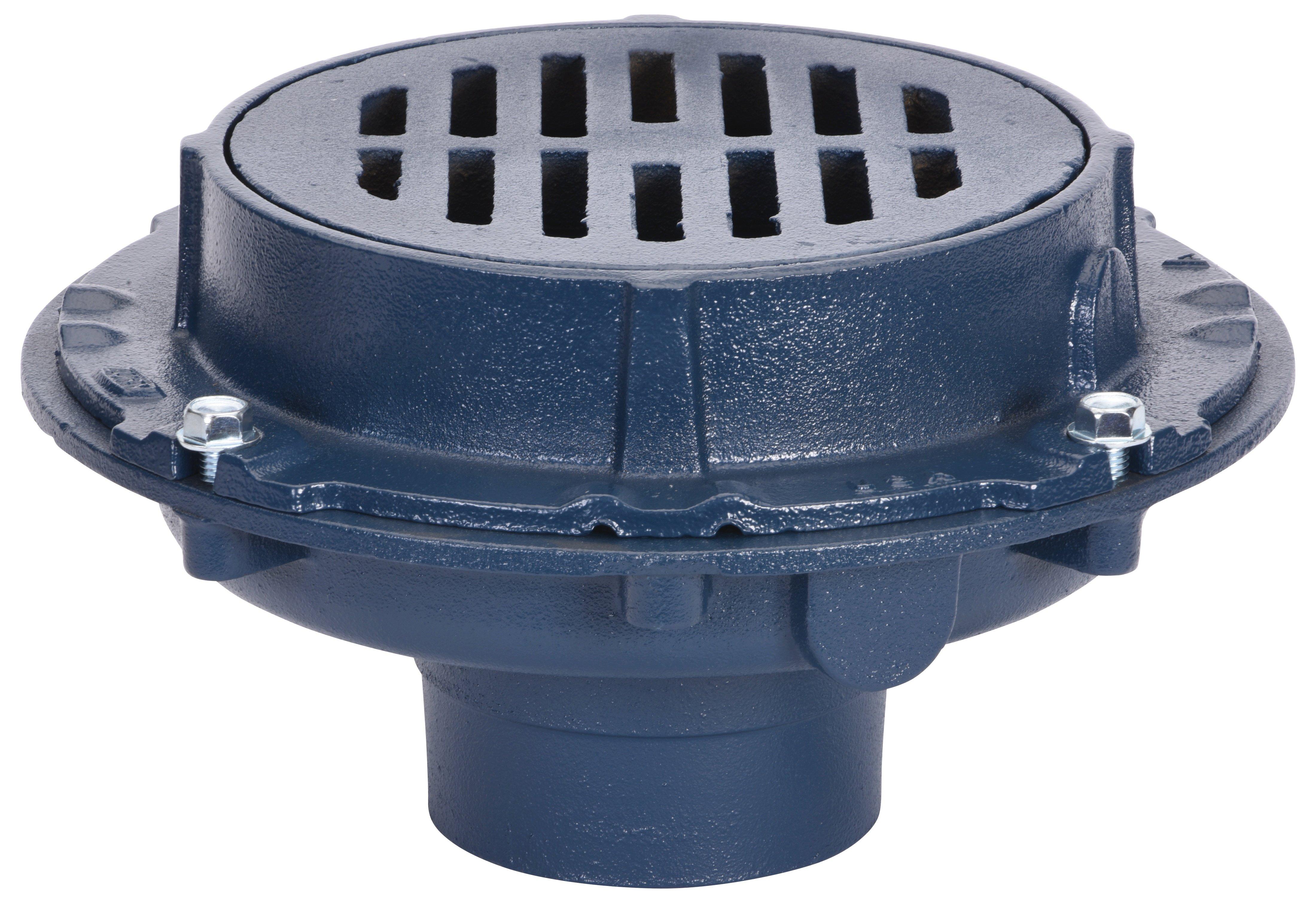 Zurn Neo Loc Extra Heavy Duty Floor Drain with Cast Iron Top in Blue 