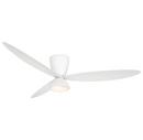 58in. 3-Blade LED Flush Mount Ceiling Fan with Remote in Flat White