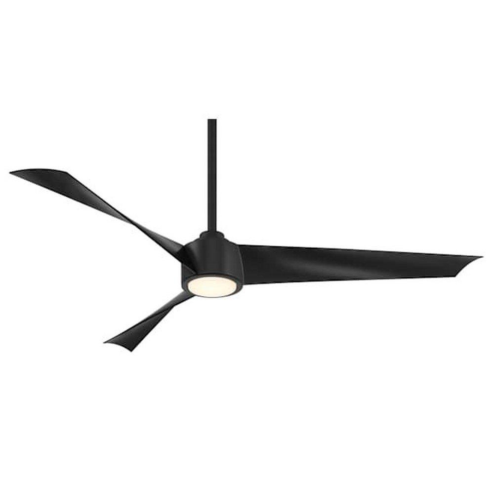 56 in. 3-Blade Indoor Integrated LED Ceiling Fan in Coal 