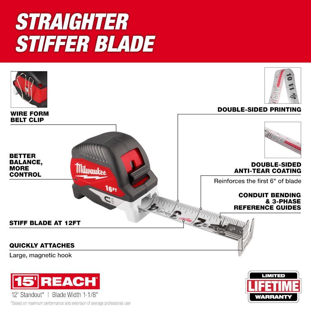 16FT ELECTRICIANS MAGNETIC TAPE MEASURE 