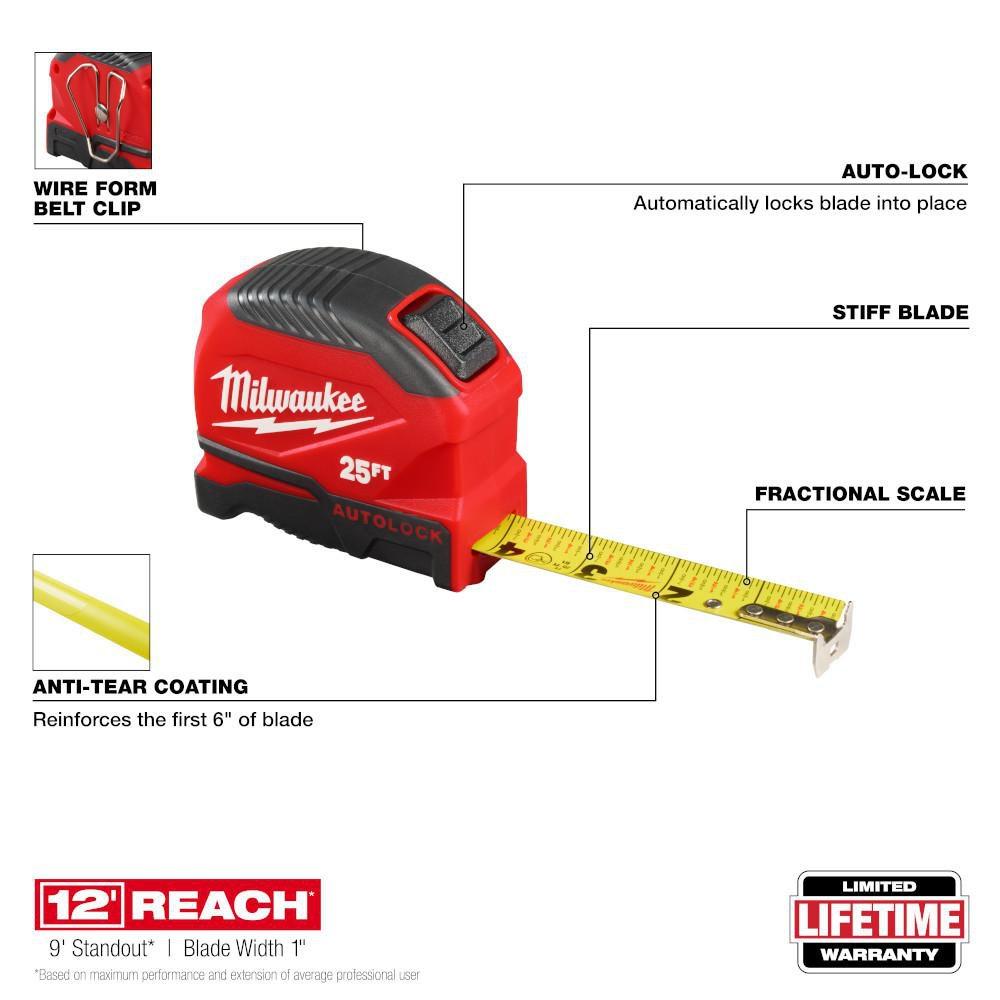 25FT AUTO-LOCK TAPE MEASURE 