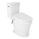 1.0 gpf Elongated Two Piece Toilet in White with Chrome Lever  - Bidet Seat Included image number 2