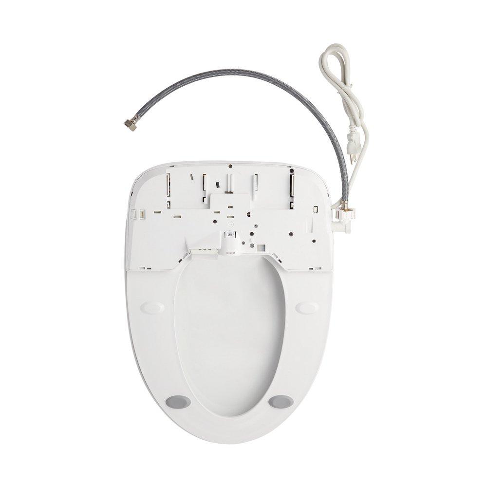 1.0 gpf Elongated Two Piece Toilet in White with Brushed Nickel Lever - Bidet Seat Included image number 1