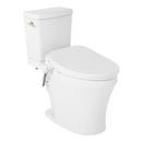 1.0 gpf Elongated Two Piece Toilet in White with Brushed Nickel Lever - Bidet Seat Included image number 9
