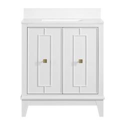 30 in. Free Standing Single Basin Vanity Set in Bright White with Stone Composite Vanity Top