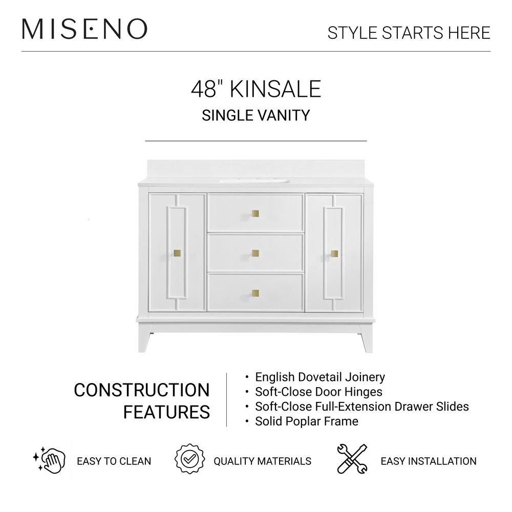 Kinsale 48" Free Standing Single Basin Vanity Set with Cabinet and Stone Composite Vanity Top 