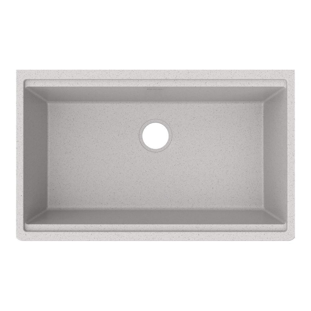 QUARTZ CLASSIC 33" X 22" X 9-1/2" SINGLE BOWL UNDERMOUNT WORKSTATION SINK  KIT GREYSTONE 