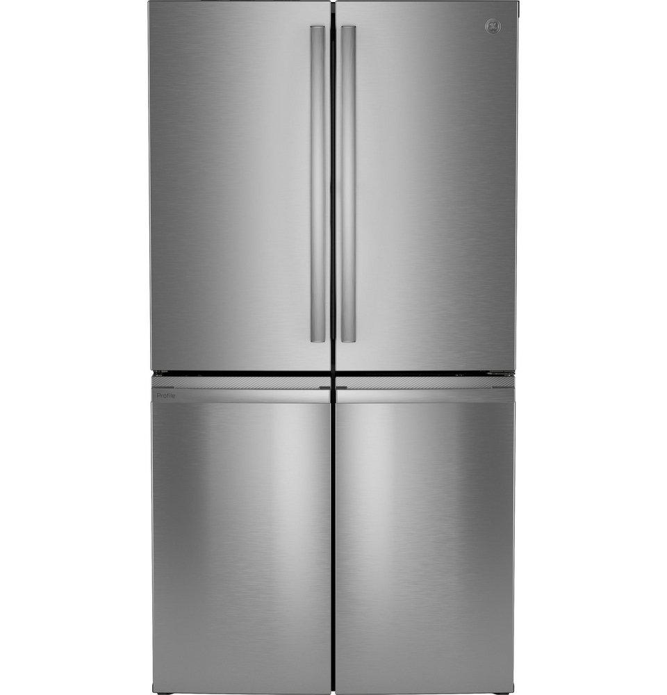 GE PROFILE 22 CU. FT. COUNTER-DEPTH QUAD REFRIGERATOR INT DISP W/ DND 