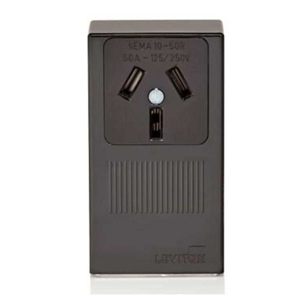 50A 125/250V Receptacle in Black 