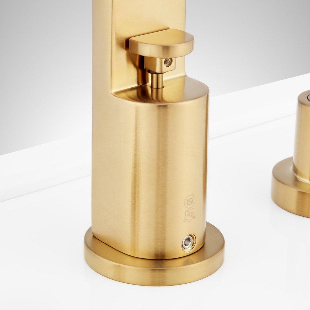 DREA 4-HOLE ROMAN TUB FAUCET AND HAND SHOWER WITH ROUGH-IN VALVE - BRUSHED GOLD 