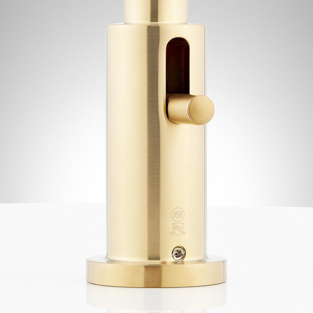 VASSOR 4-HOLE ROMAN TUB FAUCET AND HAND SHOWER WITH ROUGH-IN VALVE - BRUSHED GOLD 