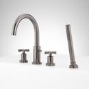 VASSOR 4-HOLE ROMAN TUB FAUCET AND HAND SHOWER WITH ROUGH-IN VALVE - GUNMETAL 