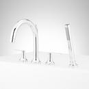 LENTZ 4-HOLE ROMAN TUB FAUCET AND HAND SHOWER - LEVER HANDLES - CHROME 