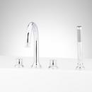Roman Tub Faucet and Hand Shower in Chrome with Knob Handles