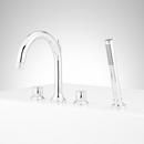 LENTZ 4-HOLE ROMAN TUB FAUCET AND HAND SHOWER - KNOB HANDLES - CHROME 