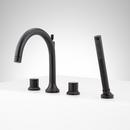 LENTZ 4-HOLE ROMAN TUB FAUCET AND HAND SHOWER - KNOB HANDLES - MATTE BLACK 