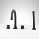 Roman Tub Faucet and Hand Shower in Matte Black with Knob Handles