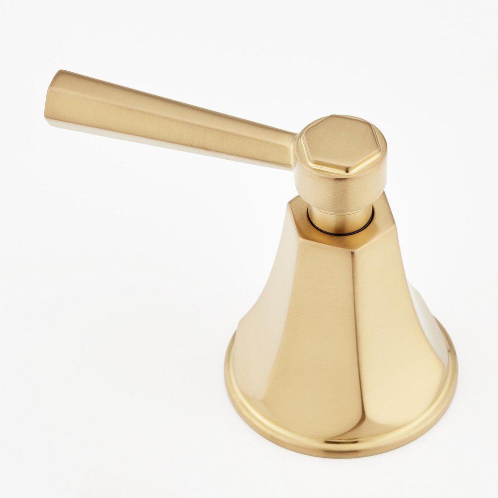 ELITA 4-HOLE ROMAN TUB FAUCET AND HAND SHOWER - LEVER HANDLES - BRUSHED GOLD 