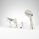 ELITA 4-HOLE ROMAN TUB FAUCET AND HAND SHOWER - LEVER HANDLES - POLISHED NICKEL 