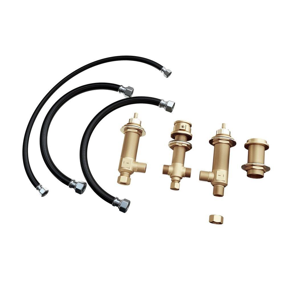 Signature Hardware Chrome Roman Tub Faucet and Hand Shower with Rough-In Valve 