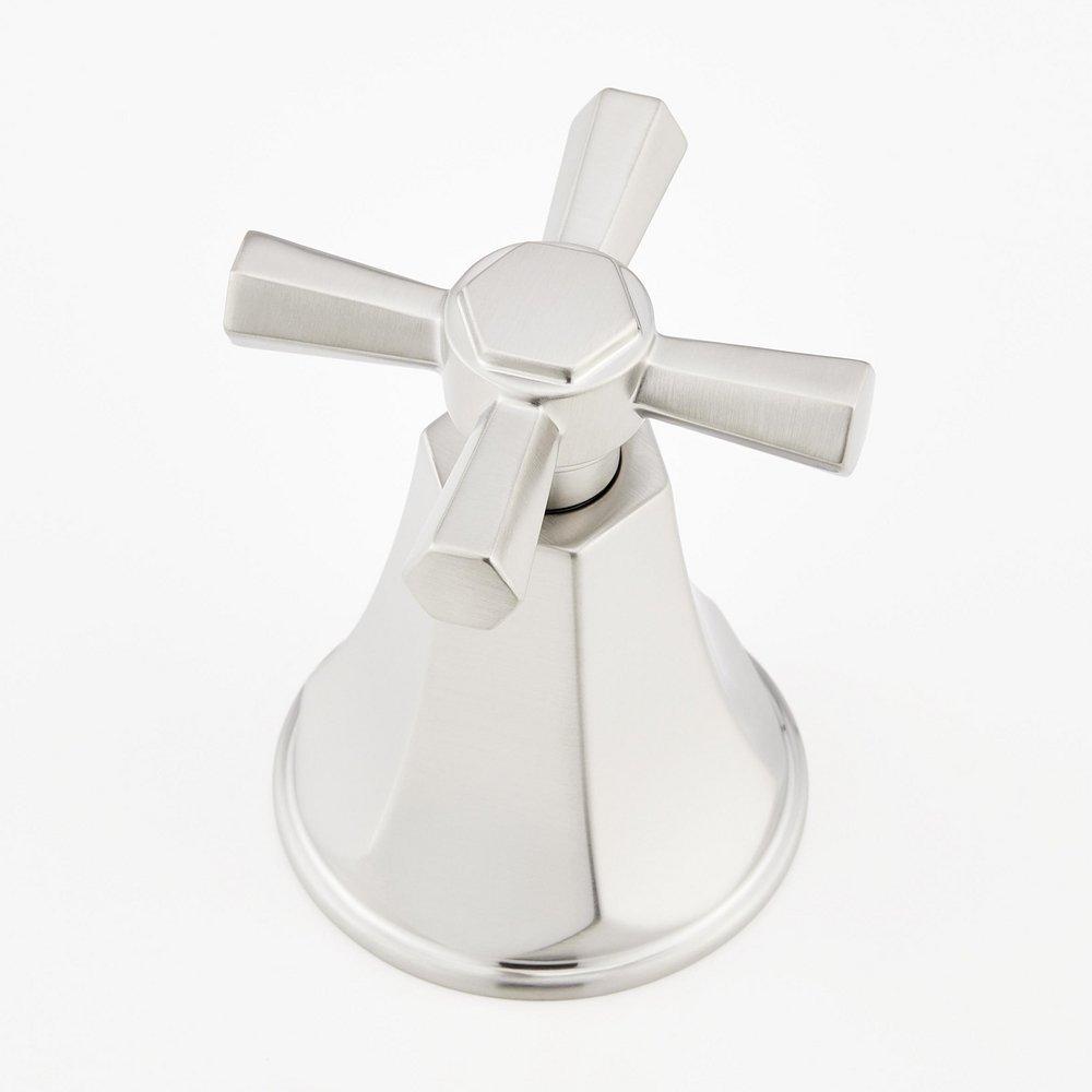 ELITA 4-HOLE ROMAN TUB FAUCET AND HAND SHOWER - CROSS HANDLES - BRUSHED NICKEL 