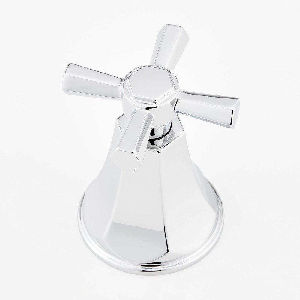 ELITA 4-HOLE ROMAN TUB FAUCET AND HAND SHOWER - CROSS HANDLES - CHROME 