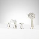 Roman Tub Faucet and Hand Shower in Polished Nickel with Cross Handles
