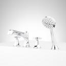 ELITA 4-HOLE ROMAN TUB FAUCET AND HAND SHOWER WITH ROUGH-IN VALVE - CROSS HANDLES - CHROME 