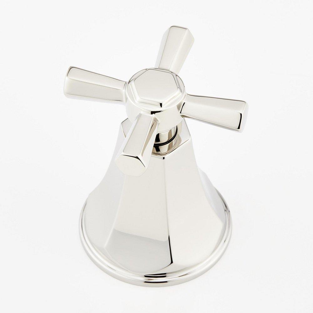 ELITA 4-HOLE ROMAN TUB FAUCET AND HAND SHOWER WITH ROUGH-IN VALVE - CROSS HANDLES - POLISHED NICKEL 
