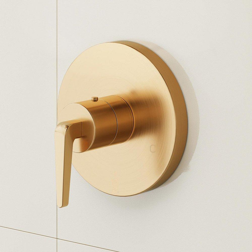 DREA THERMOSTATIC SHOWER VALVE TRIM AND 3/4 ROUGH-IN VALVE - BRUSHED GOLD 