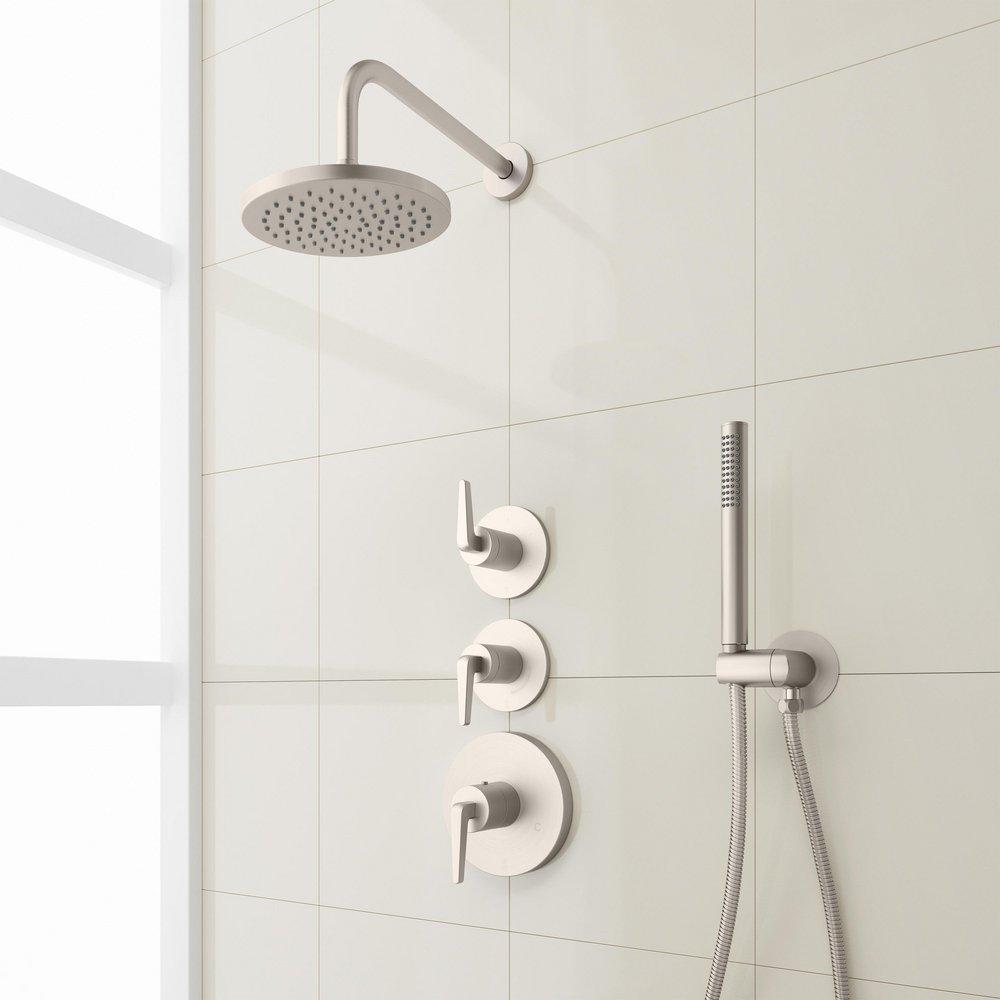 DREA THERMOSTATIC SHOWER SYSTEM WITH HAND SHOWER - BRUSHED NICKEL 