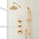 Shower System with Slide Bar and Hand Shower in Brushed Gold