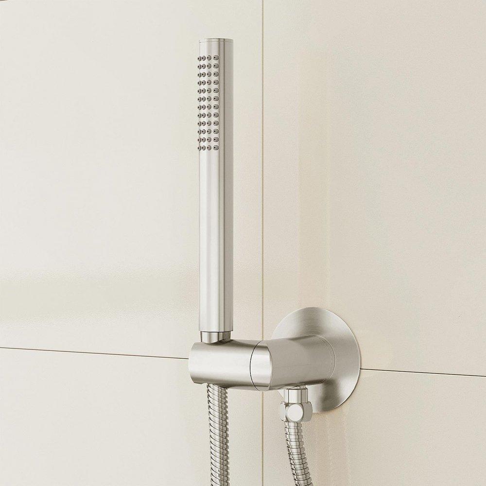 DREA THERMOSTATIC SHOWER SYSTEM WITH DUAL SHOWERHEADS AND HAND SHOWER - BRUSHED NICKEL 
