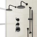 Shower System with Dual Showerheads, Slide Bar and Hand Shower in Matte Black