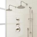 Shower System with Dual Showerheads, Slide Bar and Hand Shower in Brushed Nickel
