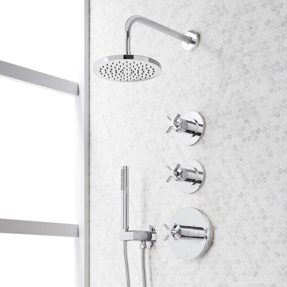 VASSOR THERMOSTATIC SHOWER SYSTEM WITH HAND SHOWER - CHROME 