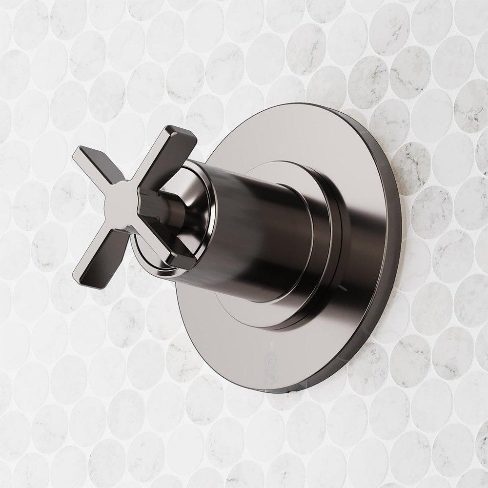 VASSOR THERMOSTATIC SHOWER SYSTEM WITH SLIDE BAR AND HAND SHOWER - GUNMETAL 