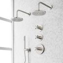 Shower System with Dual Showerheads and Hand Shower in Brushed Nickel