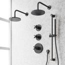 Shower System with Dual Showerheads, Slide Bar and Hand Shower in Matte Black