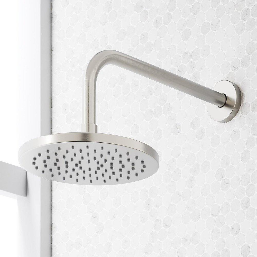 VASSOR THERMOSTATIC SHOWER SYSTEM WITH DUAL SHOWERHEADS SLIDE BAR AND HAND SHOWER - BRUSHED NICKEL 