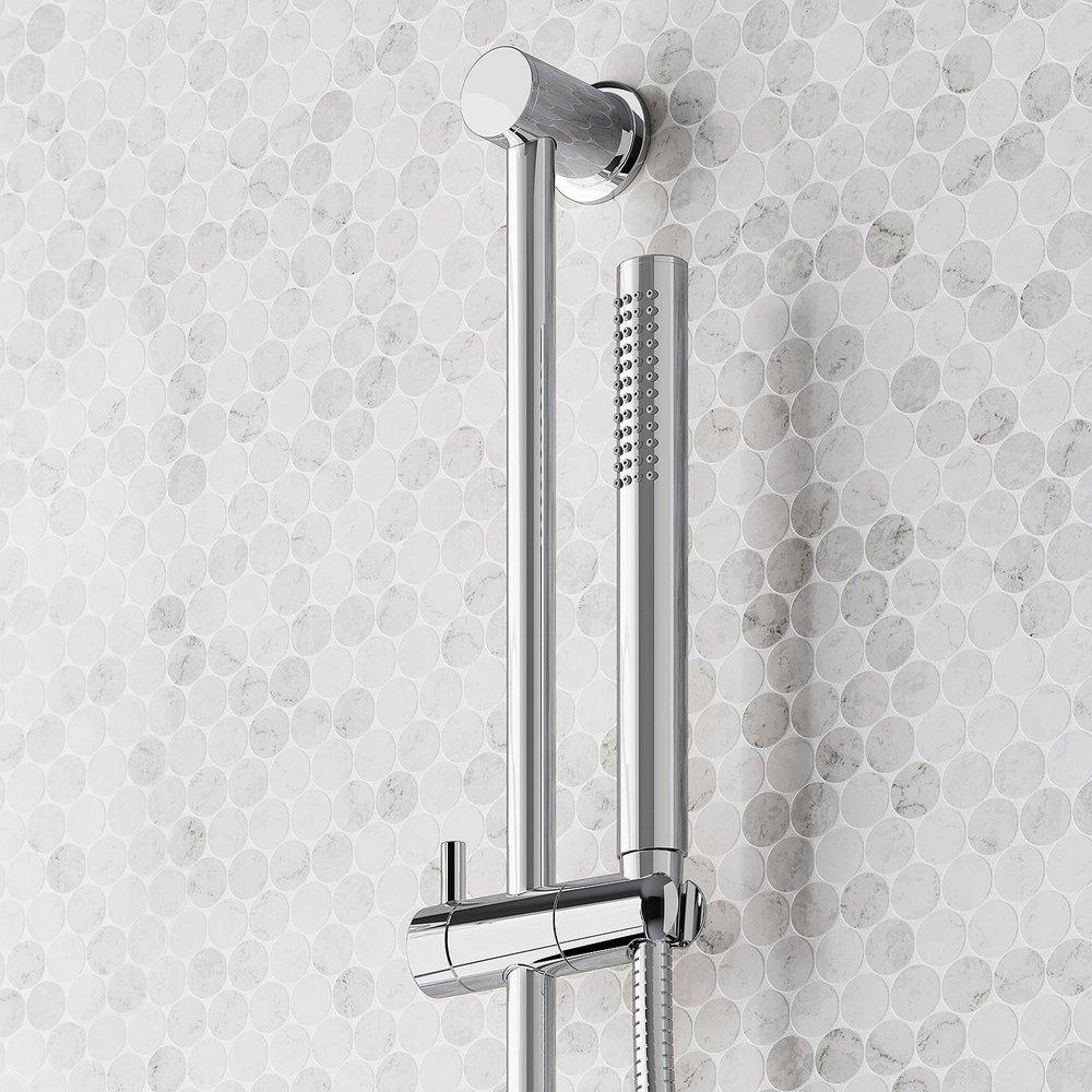 VASSOR THERMOSTATIC SHOWER SYSTEM WITH 3 BODY SPRAYS SLIDE BAR AND HAND SHOWER - CHROME 