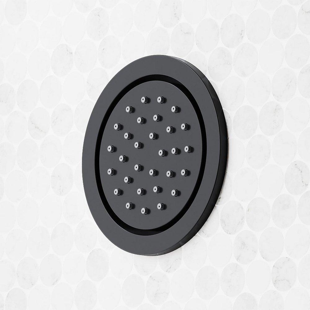 VASSOR THERMOSTATIC SHOWER SYSTEM WITH 3 BODY SPRAYS SLIDE BAR AND HAND SHOWER - MATTE BLACK 