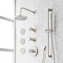 VASSOR THERMOSTATIC SHOWER SYSTEM WITH 3 BODY SPRAYS SLIDE BAR AND HAND SHOWER - BRUSHED NICKEL 