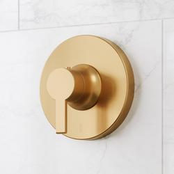 Single Handle Thermostatic Valve Trim in Brushed Gold