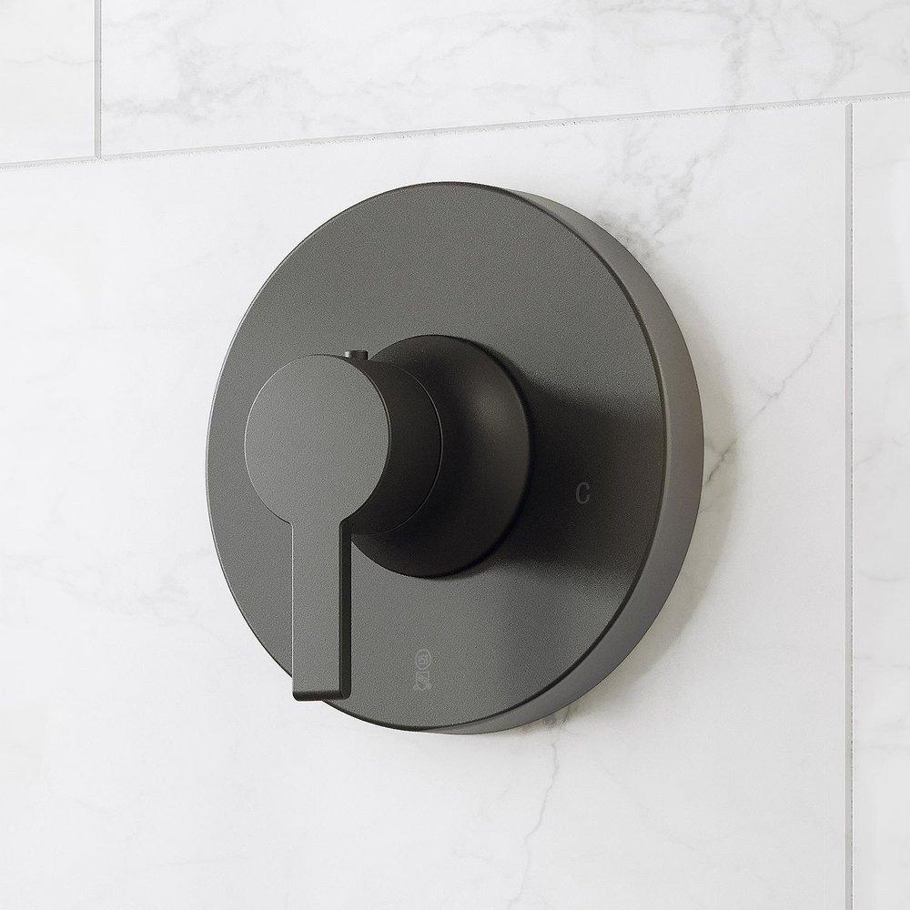 LENTZ THERMOSTATIC SHOWER VALVE TRIM AND 3/4 ROUGH-IN VALVE - LEVER HANDLE - MATTE BLACK 